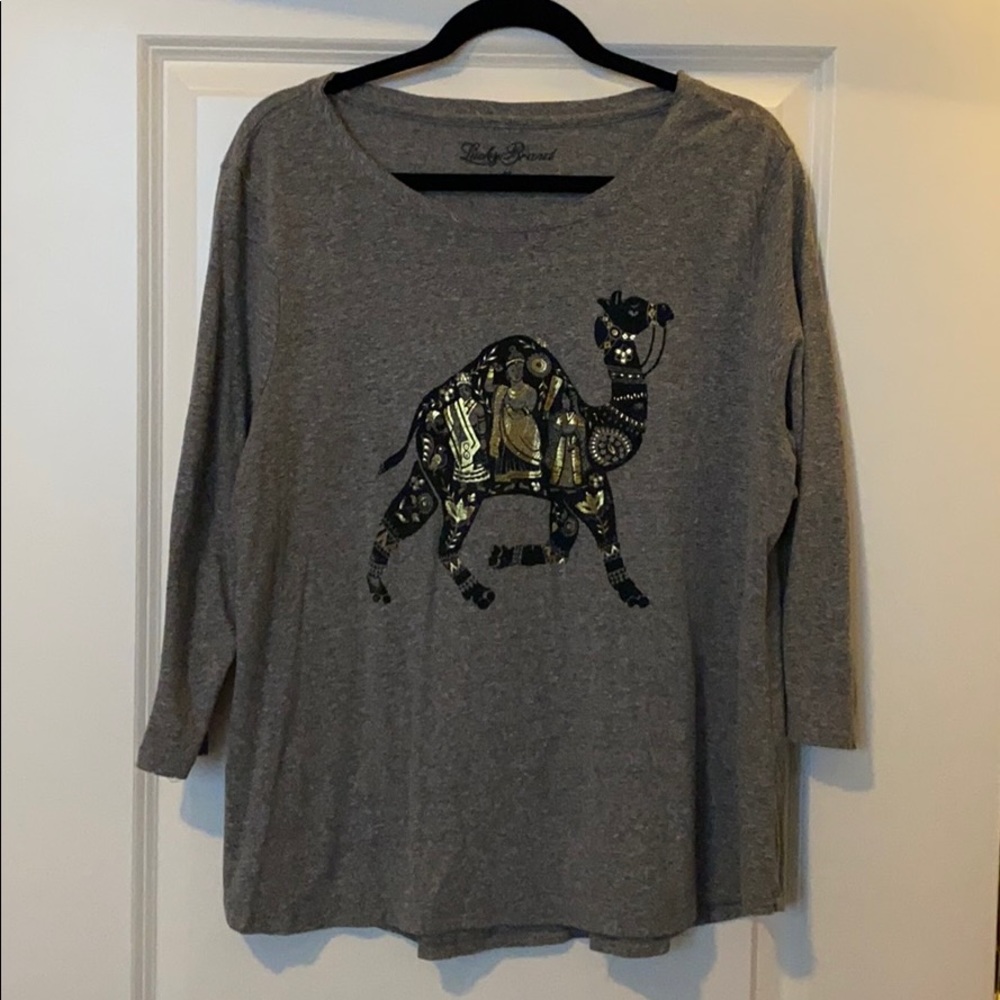 Lucky Brand camel graphic shirt